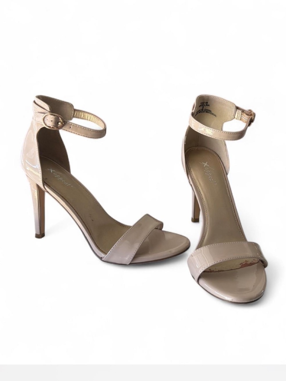 Women’s Nude Ankle-Strap Patent High Heals